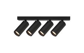 M9181  Nazare Linear 4 Light Spotlight GU10 Mini (Max 12W), Matt Black